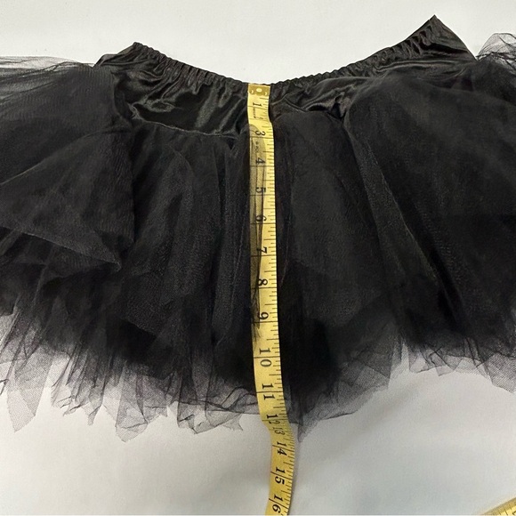 Black Fairy Grunge Tutu Skirt Adult M Stretch Tiered Mesh Goth Emo Punk Ballet - Picture 8 of 8
